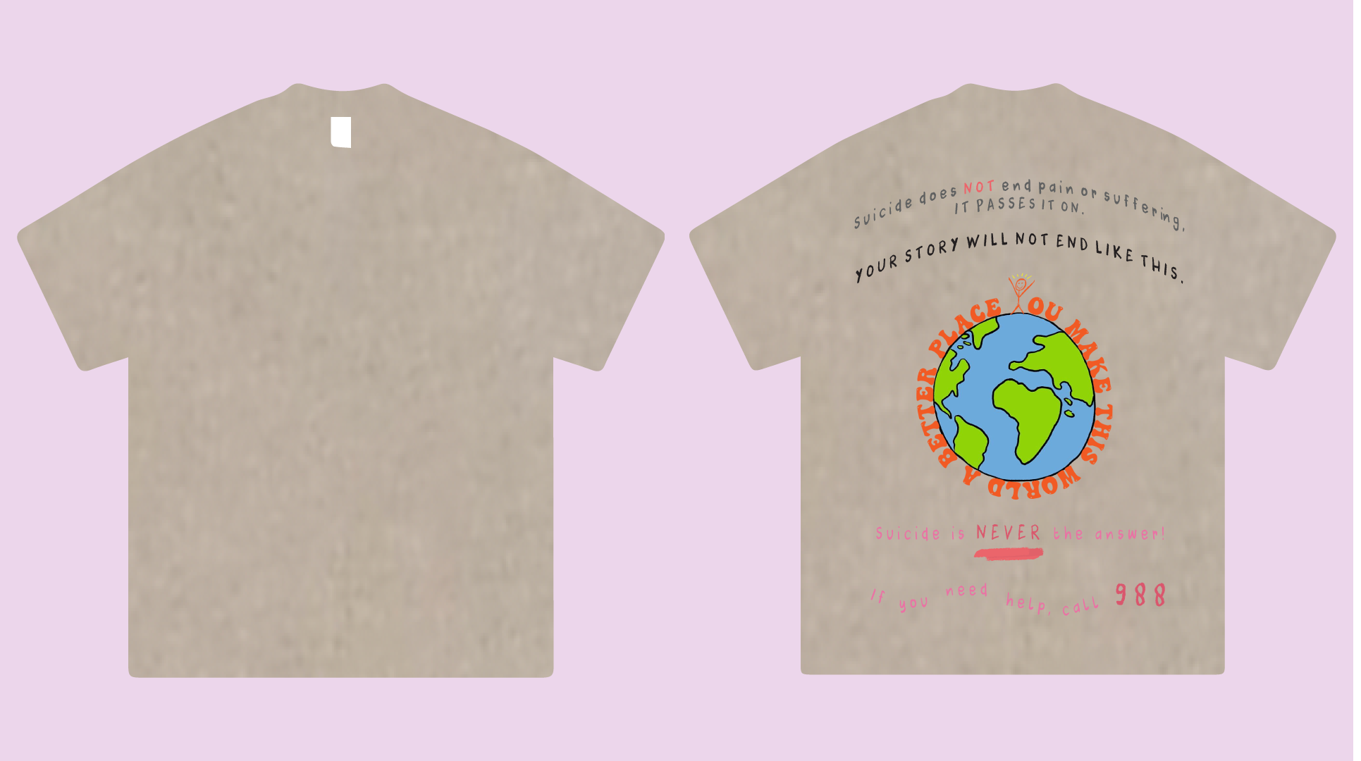 snow washed suicide prevention tee